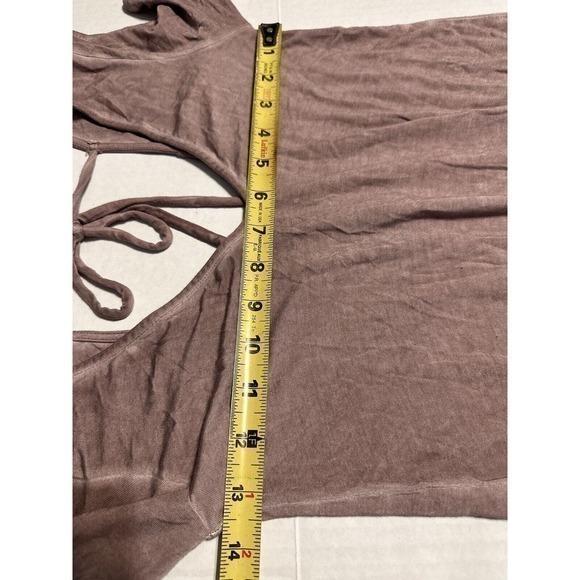 American Eagle Women's Soft‎ & Sexy Shirt Mauve Cold Shoulder Bell Sleeve XXS - Picture 10 of 16